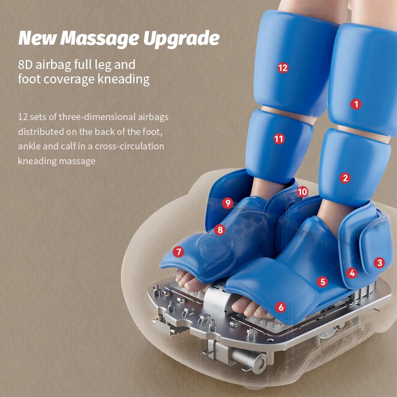 Multifunctional Electric Foot Massage Machine Kneading Heating Roller 8D Airbag Compress Foot Calf Massager For Health Care Gift - Image 2