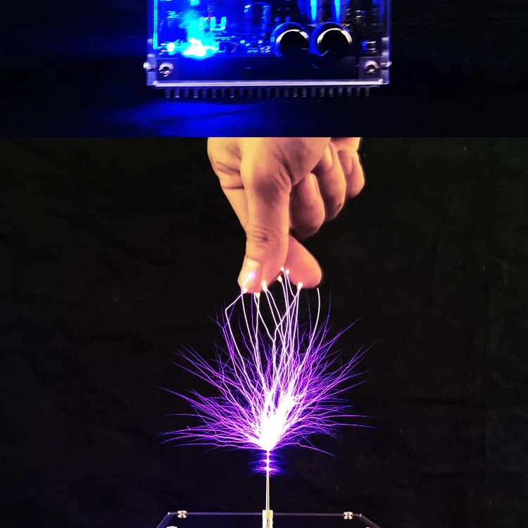 48V2A 10CM Flat-panel Bluetooth Music Tesla Coil Plasma Loudspeaker Touchable Lightning Christmas Gift - Image 10
