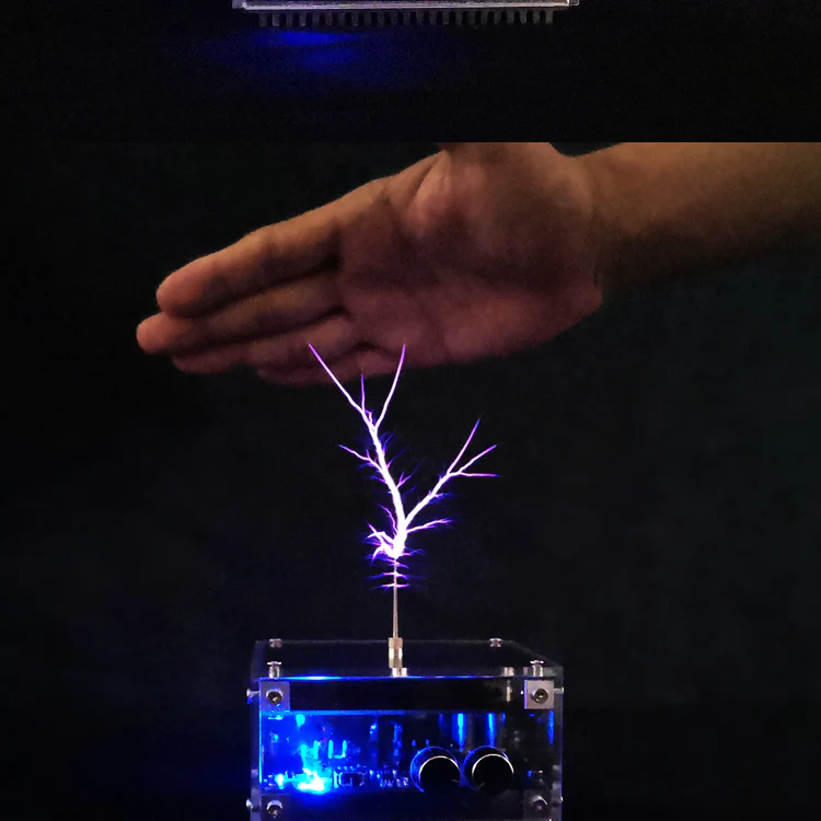 48V2A 10CM Flat-panel Bluetooth Music Tesla Coil Plasma Loudspeaker Touchable Lightning Christmas Gift - Image 3