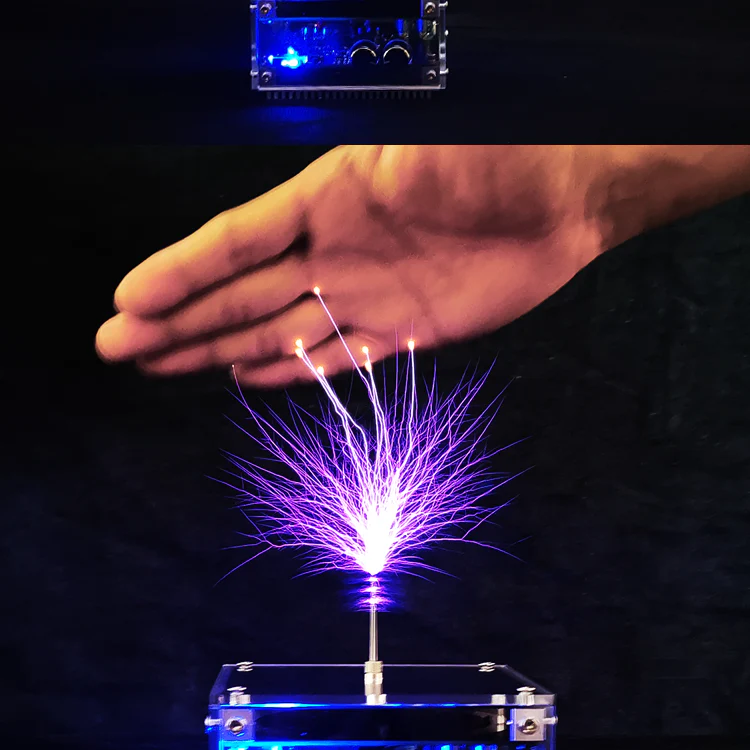 48V2A 10CM Flat-panel Bluetooth Music Tesla Coil Plasma Loudspeaker Touchable Lightning Christmas Gift - Image 5