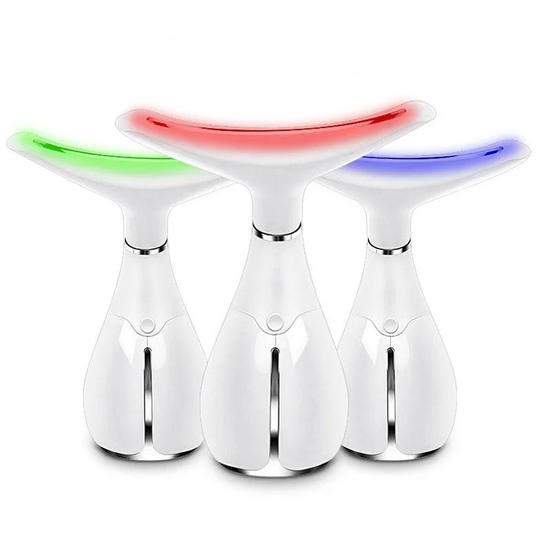 Neck Skin Care Beauty Instrument LED Photon Vibration Neck Lifting Skin Tighten Anti Wrinkle Remove Massager Device - Image 2