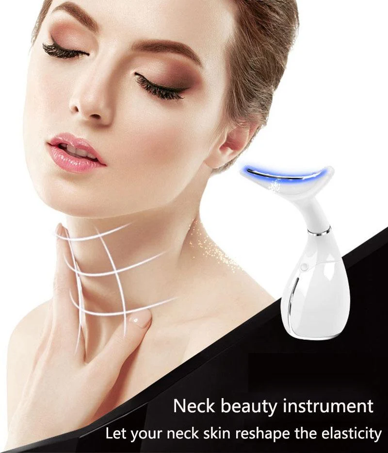 Neck Skin Care Beauty Instrument LED Photon Vibration Neck Lifting Skin Tighten Anti Wrinkle Remove Massager Device - Image 5
