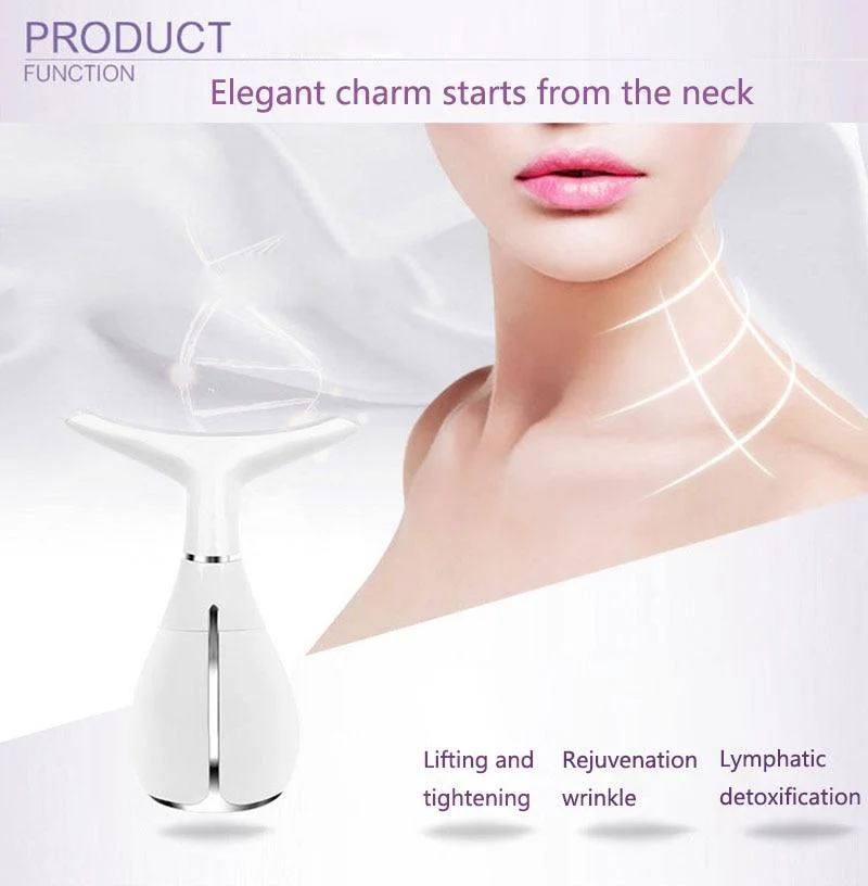 Neck Skin Care Beauty Instrument LED Photon Vibration Neck Lifting Skin Tighten Anti Wrinkle Remove Massager Device - Image 6