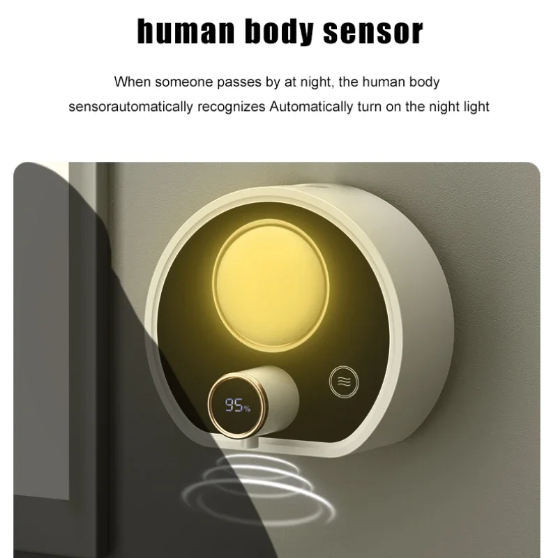 New Automatic Soap Dispenser Wall mounted Sensor Soap Dispenser Smart Infrared Foam Soap Dispenser With NightLight For Bathroom - Image 2