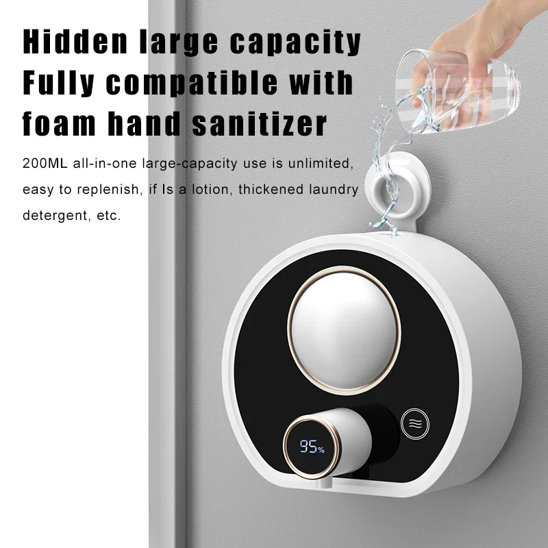 New Automatic Soap Dispenser Wall mounted Sensor Soap Dispenser Smart Infrared Foam Soap Dispenser With NightLight For Bathroom - Image 5