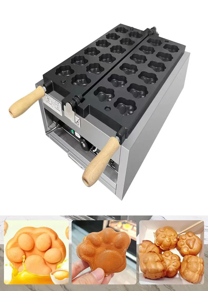 NEW Commercial Cat Bear Tiger Paw Waffle Machine Electric Cute Cat Claw Shaped Waffle Maker for children