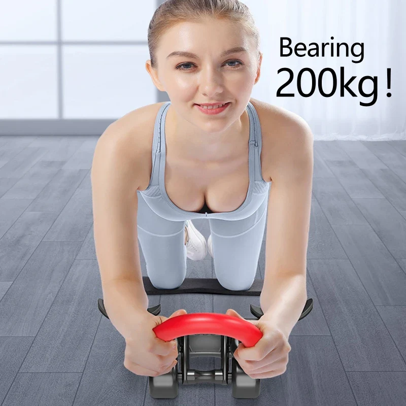 New Design Elbow Support Ab Roller 4 Wheel Muscle Training  Automatic Rebound Abdominal Wheel Strength Exercise Gym Equipment - Image 4