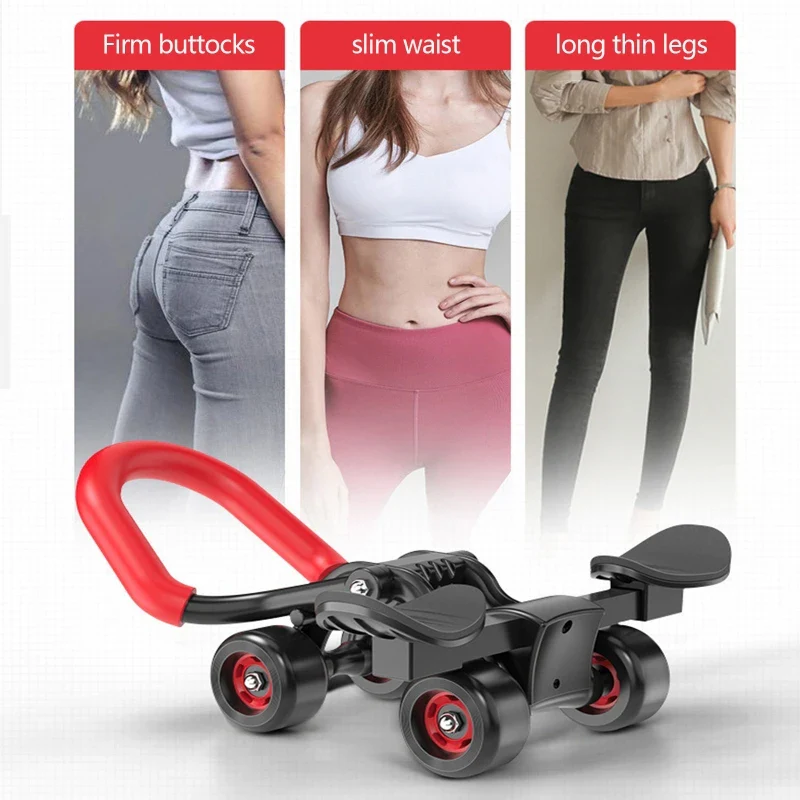 New Design Elbow Support Ab Roller 4 Wheel Muscle Training  Automatic Rebound Abdominal Wheel Strength Exercise Gym Equipment - Image 5
