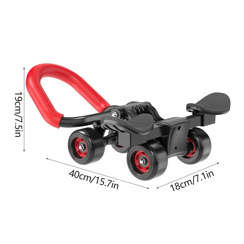 New Design Elbow Support Ab Roller 4 Wheel Muscle Training  Automatic Rebound Abdominal Wheel Strength Exercise Gym Equipment - Image 6