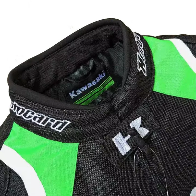 New Kawasaki Motobiker Racing Coat Mesh Breathable Motorcycle Jacket Anti-fall Racing Suit Motocross Jacket with Removable Liner - Image 5