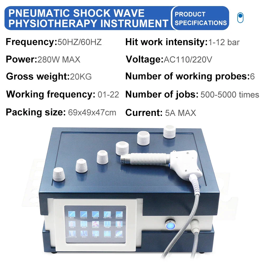 New Pneumatic Shockwave Therapy Machine For ED Treatment Pain Relief 12Bar Professional Shock Wave Body Relaxation Massager - Image 4