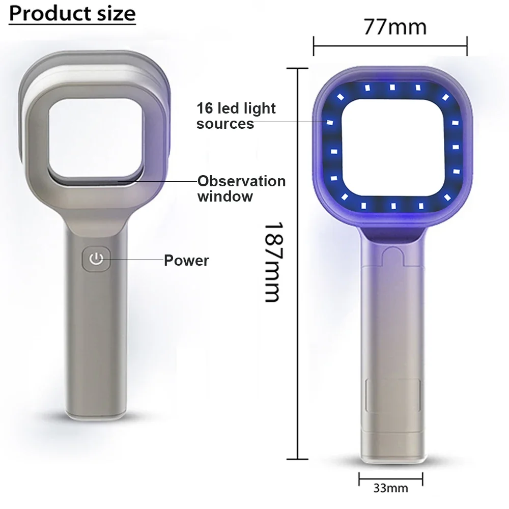 New Skin Analyzer With Woods Lamp Portable Vitiligo Detector Skin Analysis Machine Rechargeable Skin Detection Wood Light Lamp - Image 3