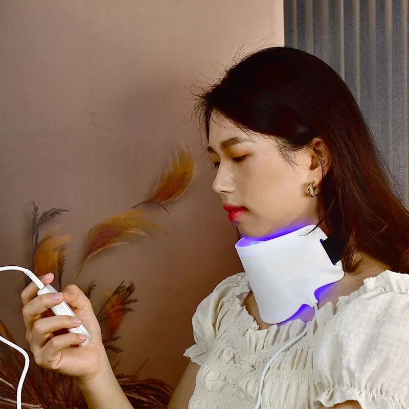 Newdermo Red Light Therapy Photon Mask Neck Colors Silicone Led Infrared Light Therapy Neck Mask - Image 6