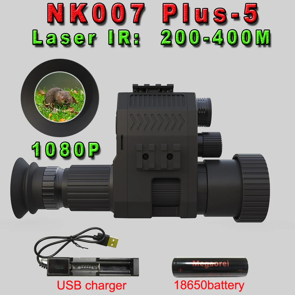 NK007 Night Vision Monocular 1080P 200-400M Infrared Scope Camcorder with Rechargeable Battery Charger Multiple Language - Image 10