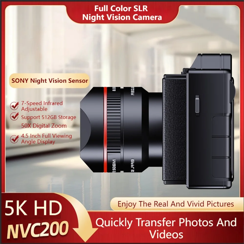 NVC200 500M Infrared Night Vision Monocular Telescopes 4K HD WIFI Full Color Digital SLR Camera for Camping 50X Zoom 52MP - Image 4