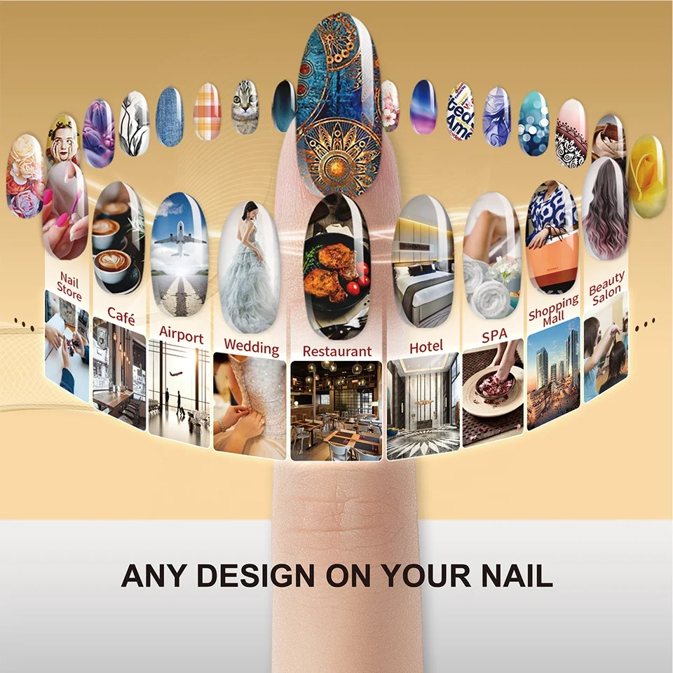O’2NAILS Desktop Nail Printer X12.5 Wall Hanging Design Space-saving Nail Art Printing Machine for nail salon - Image 3
