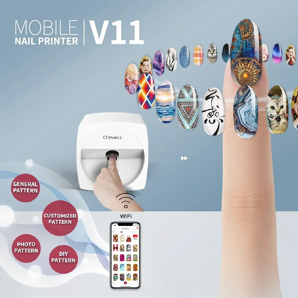 O2nails V11 Professional Mobile Nail Printer WIFI Controlled Intelligent DIY Function Nail Art Machine For Salon - Image 2