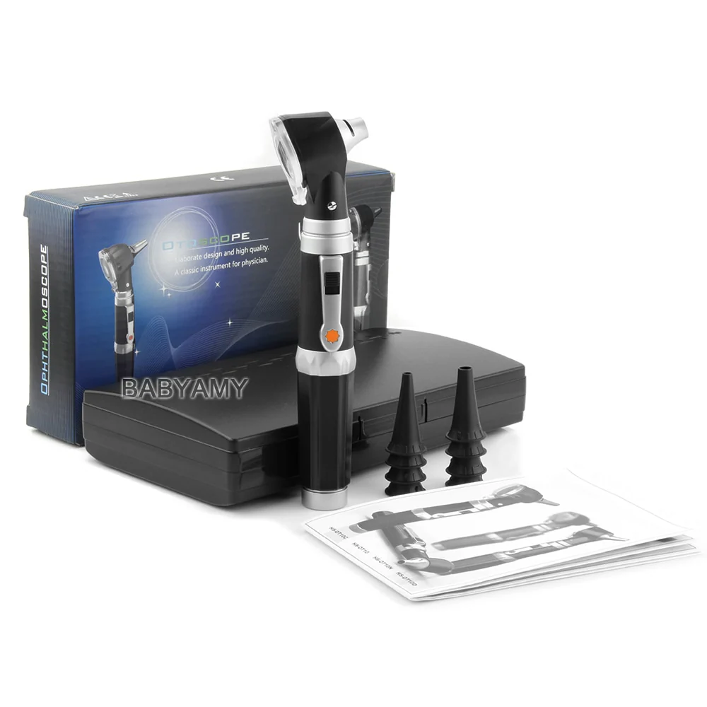Professional Diagnostic Wide Field Ear Care Fiber Optic Otoscope LED Pocket Otoscope now includes 8 Heads