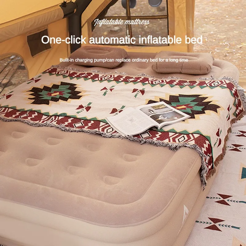 Outdoors Camping Automatic Inflatable Bed Mattress Mat Sleeping Pad Comfort Plush Elevated Airbed With Internal Electric Pump - Image 3