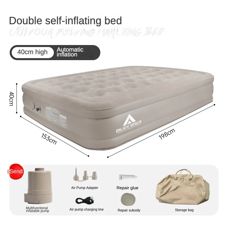 Outdoors Camping Automatic Inflatable Bed Mattress Mat Sleeping Pad Comfort Plush Elevated Airbed With Internal Electric Pump - Image 7