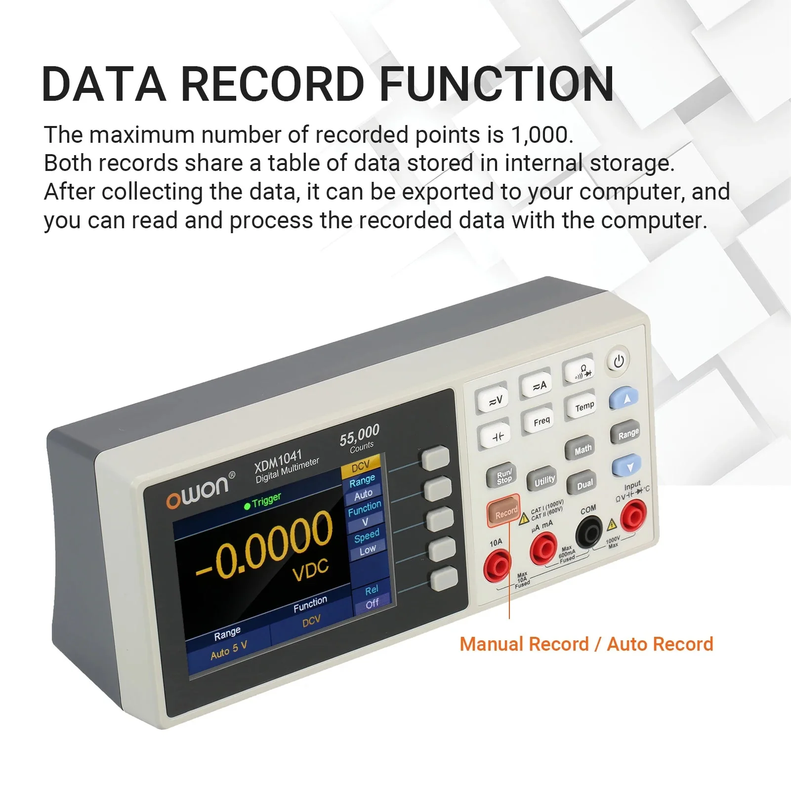 Owon XDM1041 USB/RS232 Digital Multimeter 55000 Counts High Accuracy Universal Desktop Multimeters Meter With 3.5Inch LCD Screen - Image 5