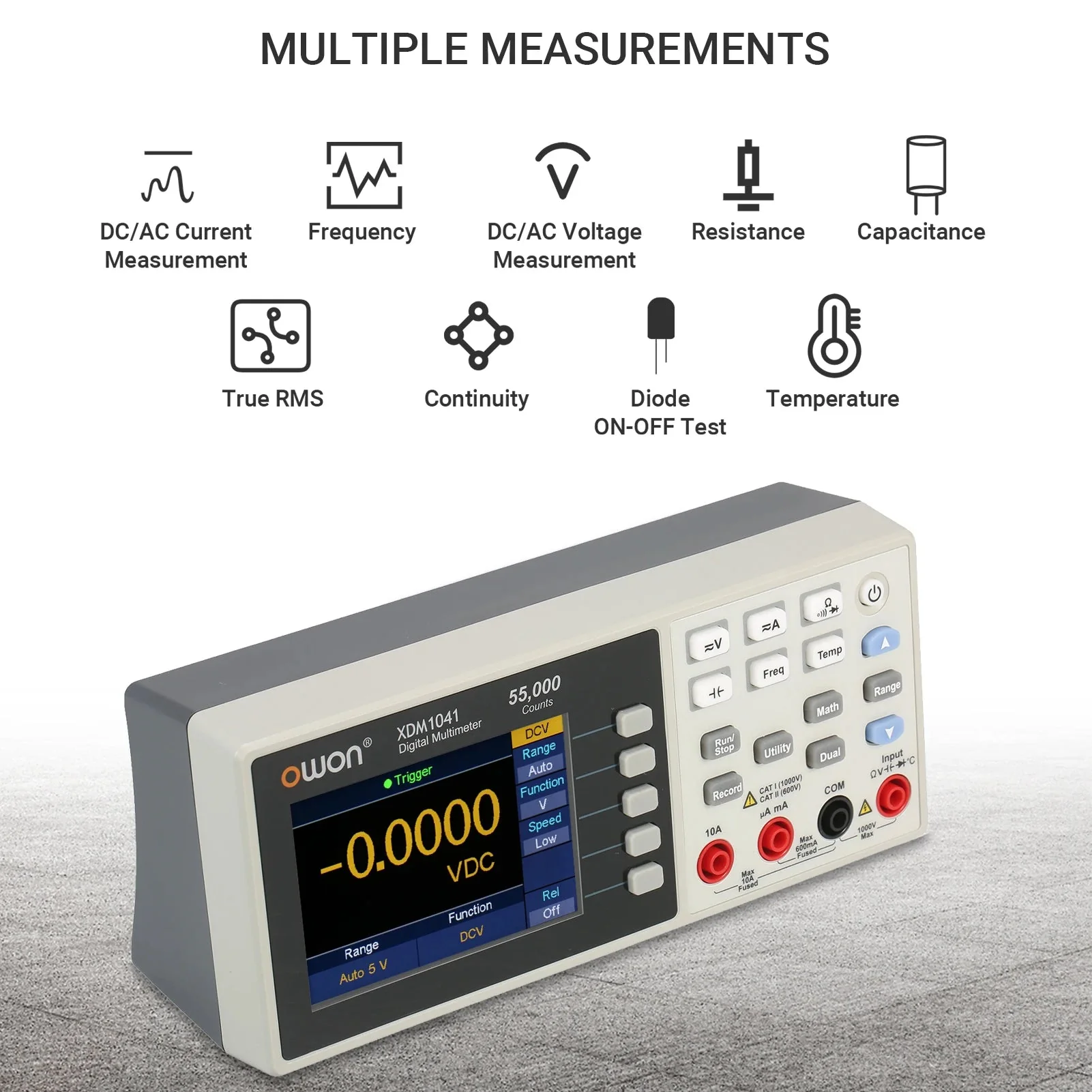 Owon XDM1041 USB/RS232 Digital Multimeter 55000 Counts High Accuracy Universal Desktop Multimeters Meter With 3.5Inch LCD Screen - Image 6