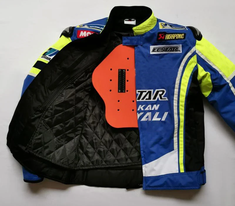 Oxford textile jackets For Suzuki Motorbike Motocross MTB BMX Bike Riding Men's Blue Jacket With Protector - Image 3