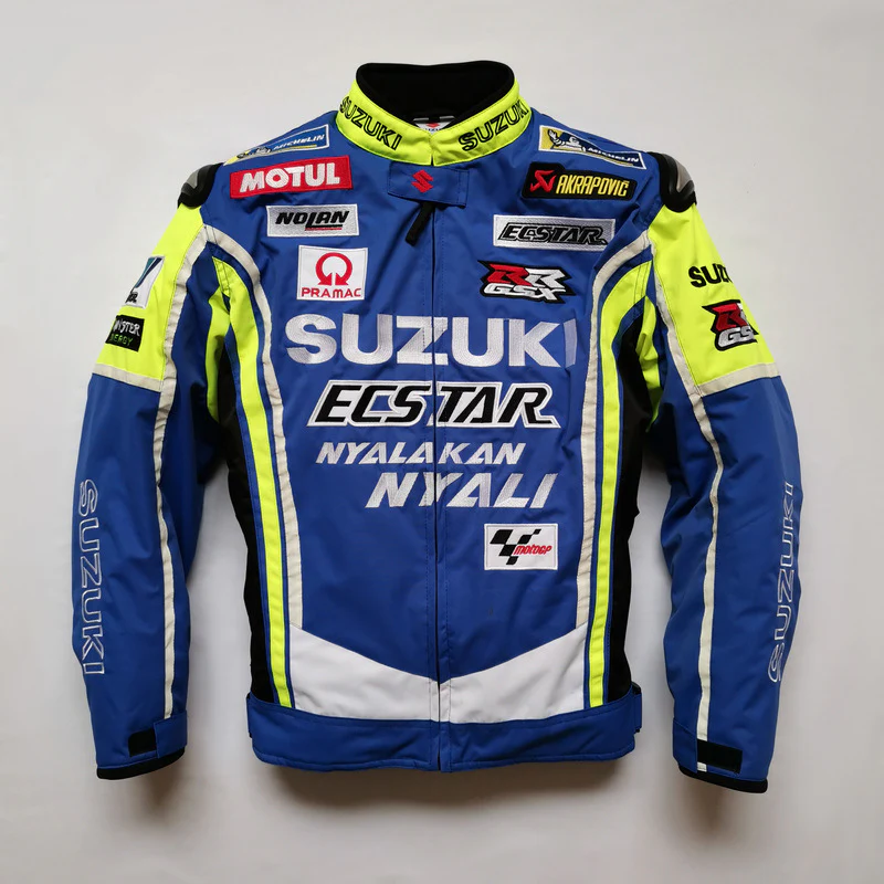 Oxford textile jackets For Suzuki Motorbike Motocross MTB BMX Bike Riding Men's Blue Jacket With Protector - Image 4