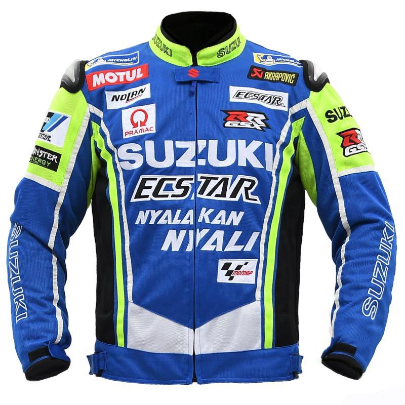 Oxford textile jackets For Suzuki Motorbike Motocross MTB BMX Bike Riding Men's Blue Jacket With Protector - Image 5