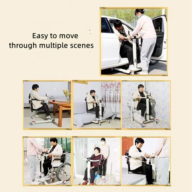 Elderly Manual Transfer Lift Wheelchair Household Bedridden Patient Nursing Chair Lifting Shift Machine Transport Moving Lifter - Image 2