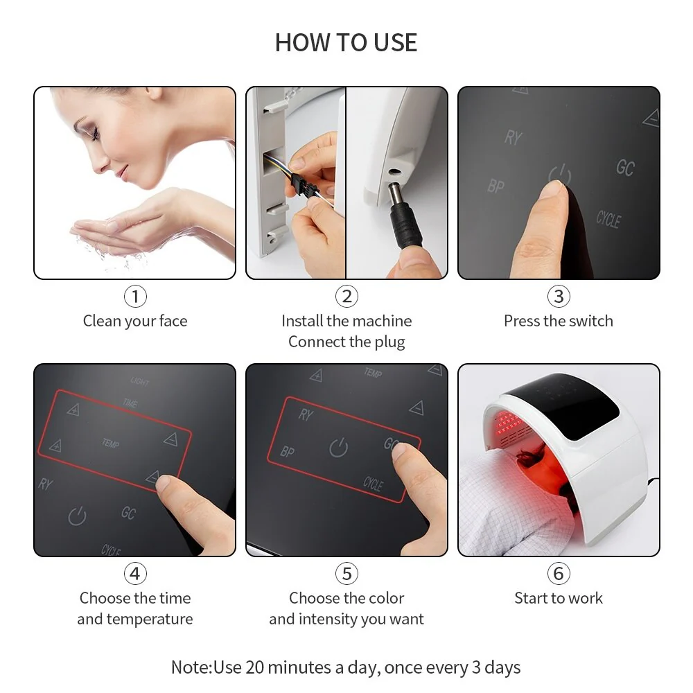 PDT Facial LED Facial Mask 6 Colors Light Phototherapy Machine Heat Therapy Anti Aging Acne Spot Removal Skin Rejuvenation Device - Image 13
