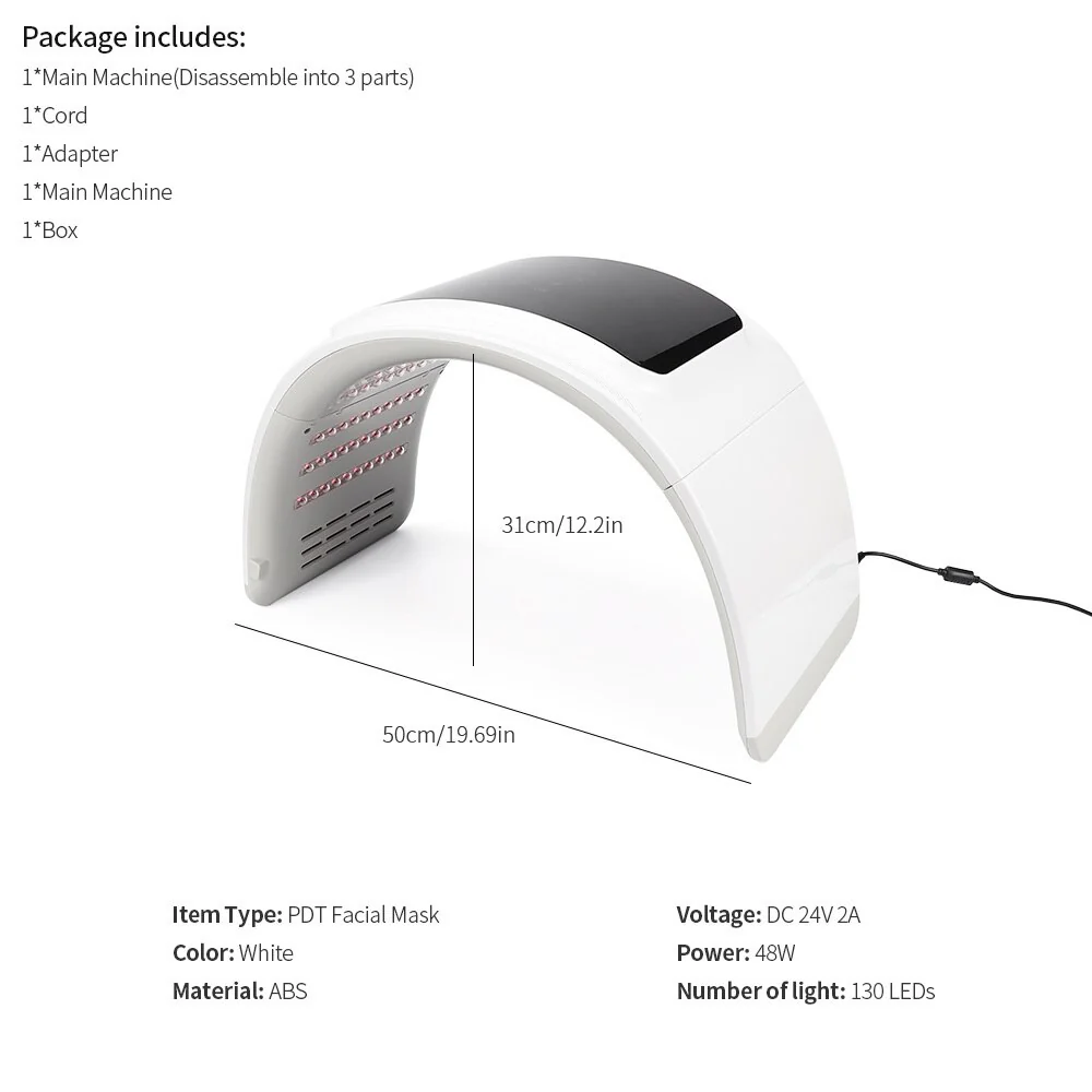 PDT Facial LED Facial Mask 6 Colors Light Phototherapy Machine Heat Therapy Anti Aging Acne Spot Removal Skin Rejuvenation Device - Image 8