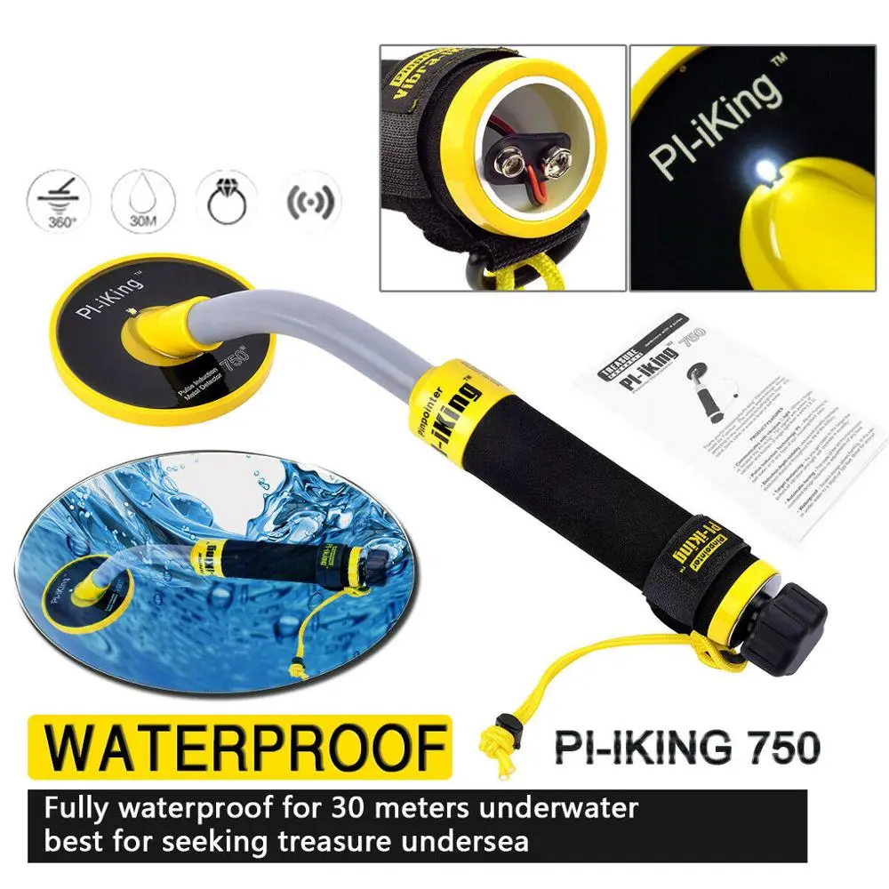PI-IKING 750 Fully Waterproof Metal Detector 100ft/30m Underwater Diving Ocean Lake High Sensitivity Pulse Induction Hand Held - Image 4