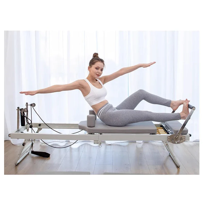 Pilate Core Bed Fitness Trainer Beige Solid Wood Iron Yoga Bed Spring traction yoga fitness bed - Image 5