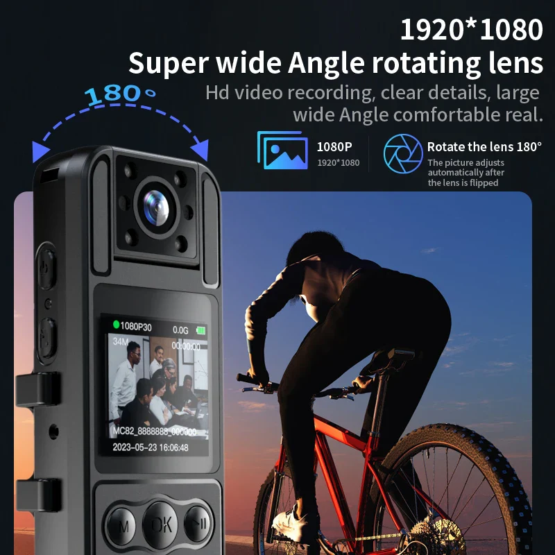 Pocket Body Worn Recorder 1.3'' Screen HD 1080P Night Vision Mini Camera Police Video Voice Recorder Bike Motorcycle Sports DV - Image 6