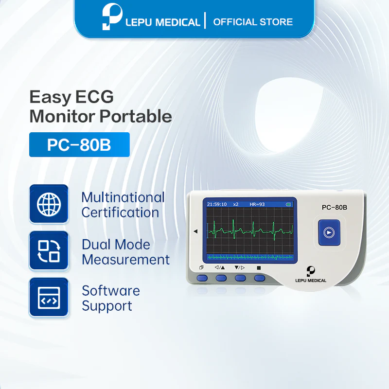 Lepu Easy ECG Monitor Portable EKG Machine Handheld Heart Rate Monitor ECG Sensor PC-80B Portable Household Heart Ecg Monitor Color Screen - Image 10