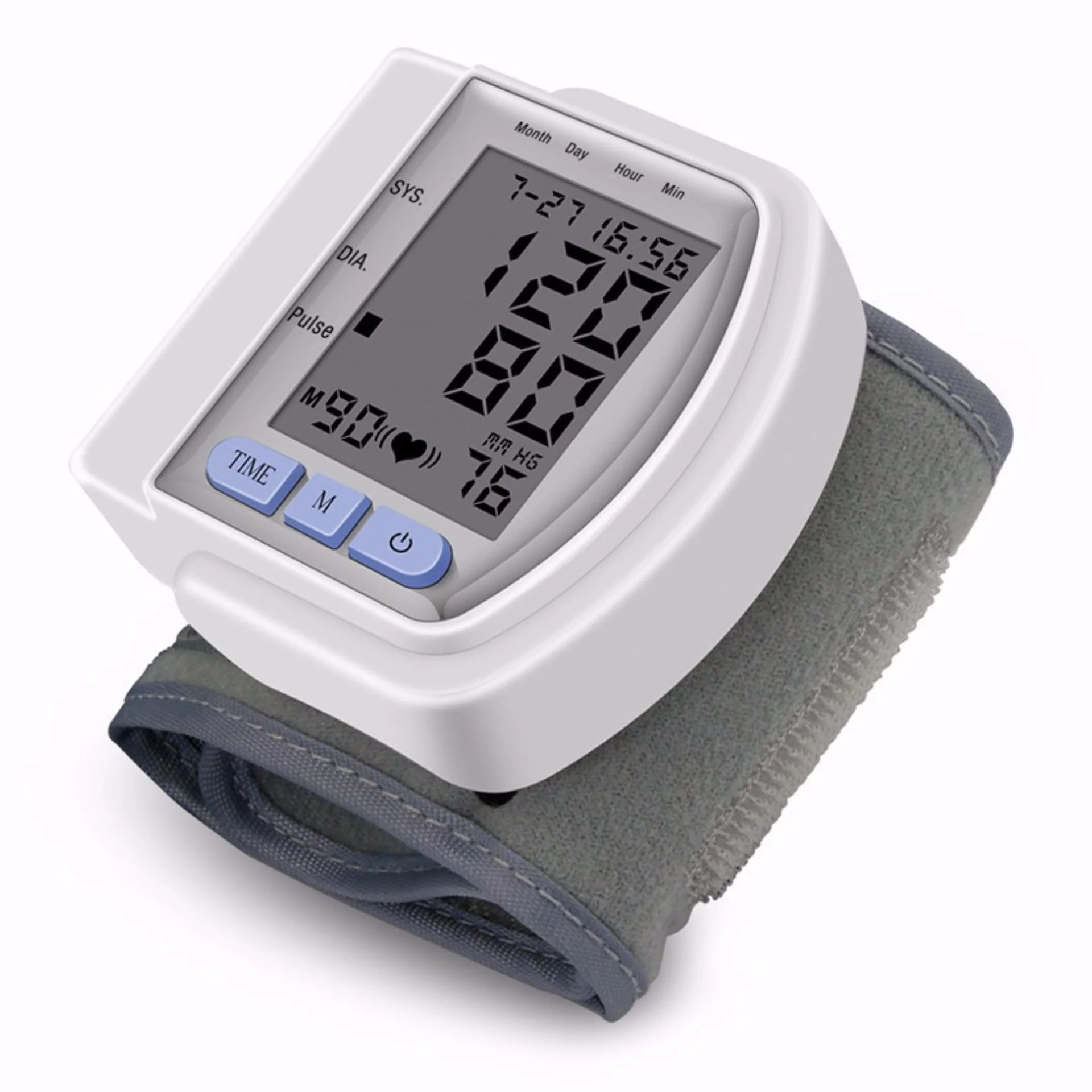 Portable Home Digital Wrist Blood Pressure Monitor gauge tester heart beat meter with LCD Display - Image 2