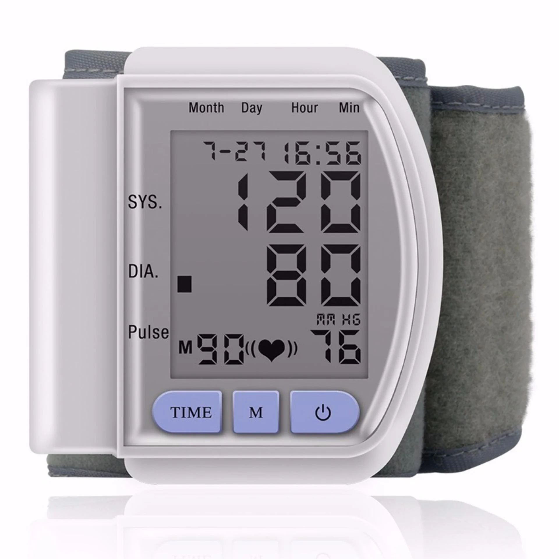 Portable Home Digital Wrist Blood Pressure Monitor gauge tester heart beat meter with LCD Display - Image 3