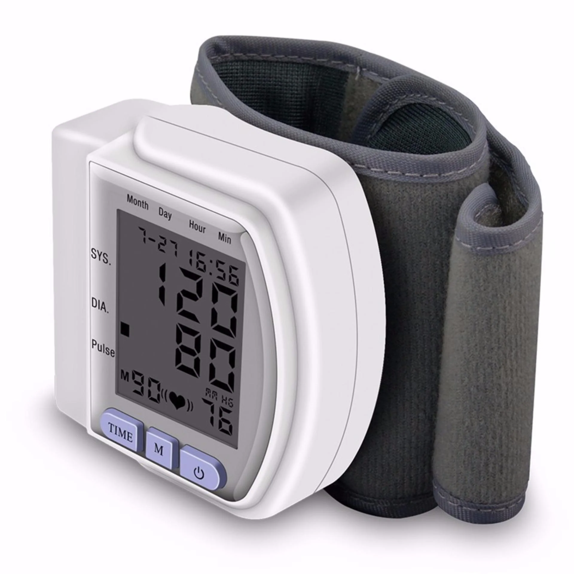 Portable Home Digital Wrist Blood Pressure Monitor gauge tester heart beat meter with LCD Display - Image 4