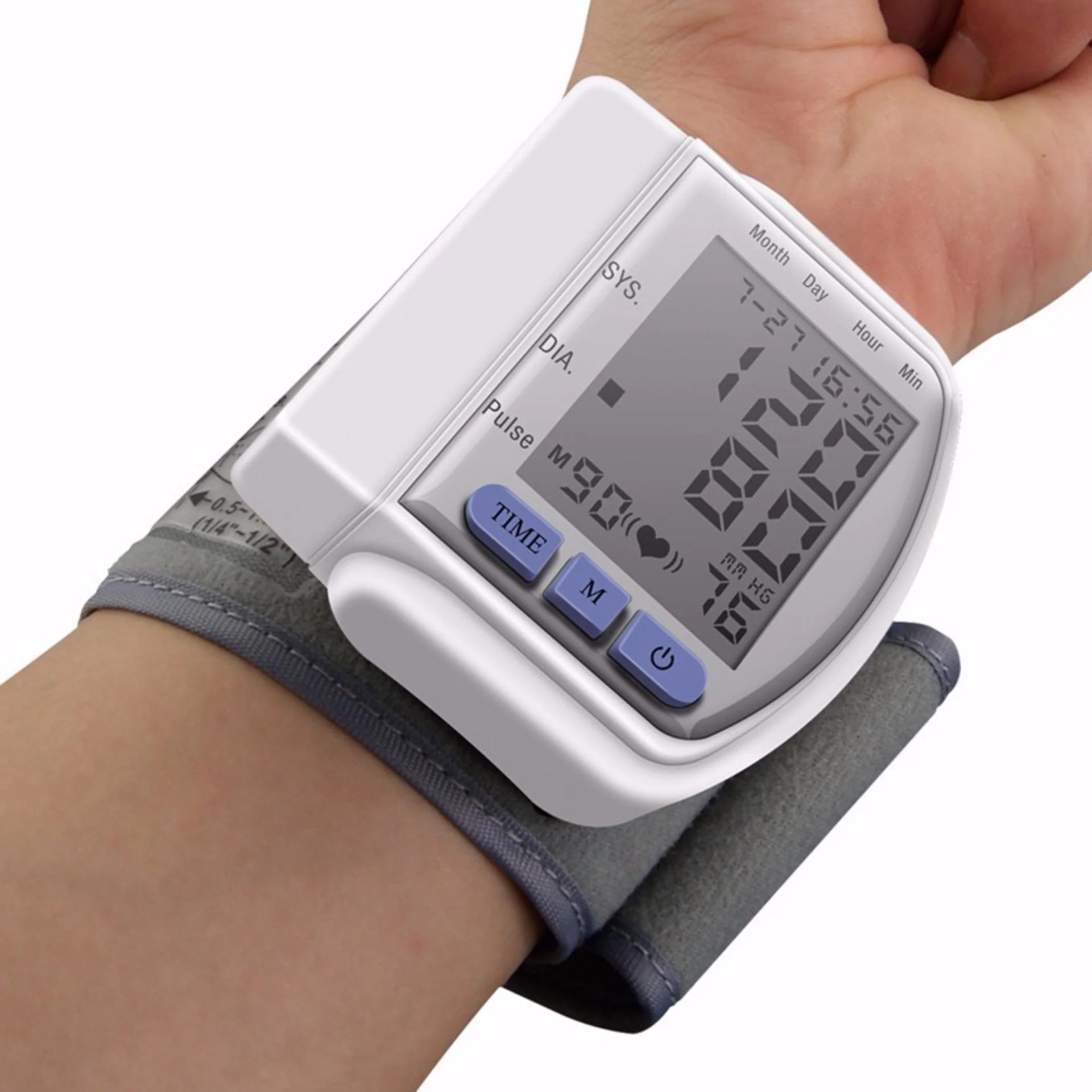 Portable Home Digital Wrist Blood Pressure Monitor gauge tester heart beat meter with LCD Display - Image 5