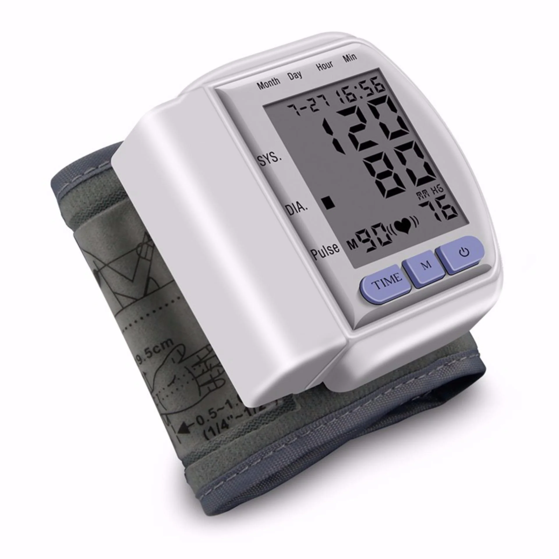Portable Home Digital Wrist Blood Pressure Monitor gauge tester heart beat meter with LCD Display - Image 6