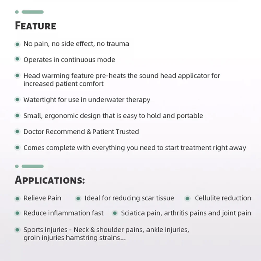 Portable Pain Relief Device Therapeutic Physiotherapy Equipment Ultrasound Machine For Arthritis Physical Therapy - Image 8