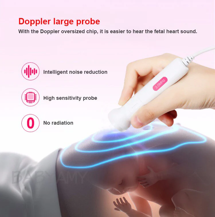 Portable Pregnant Ultrasonic Fetal Doppler Prenatal Heart Rate Monitor LCD Ultrasound Baby Doppler 3Mhz - Image 3