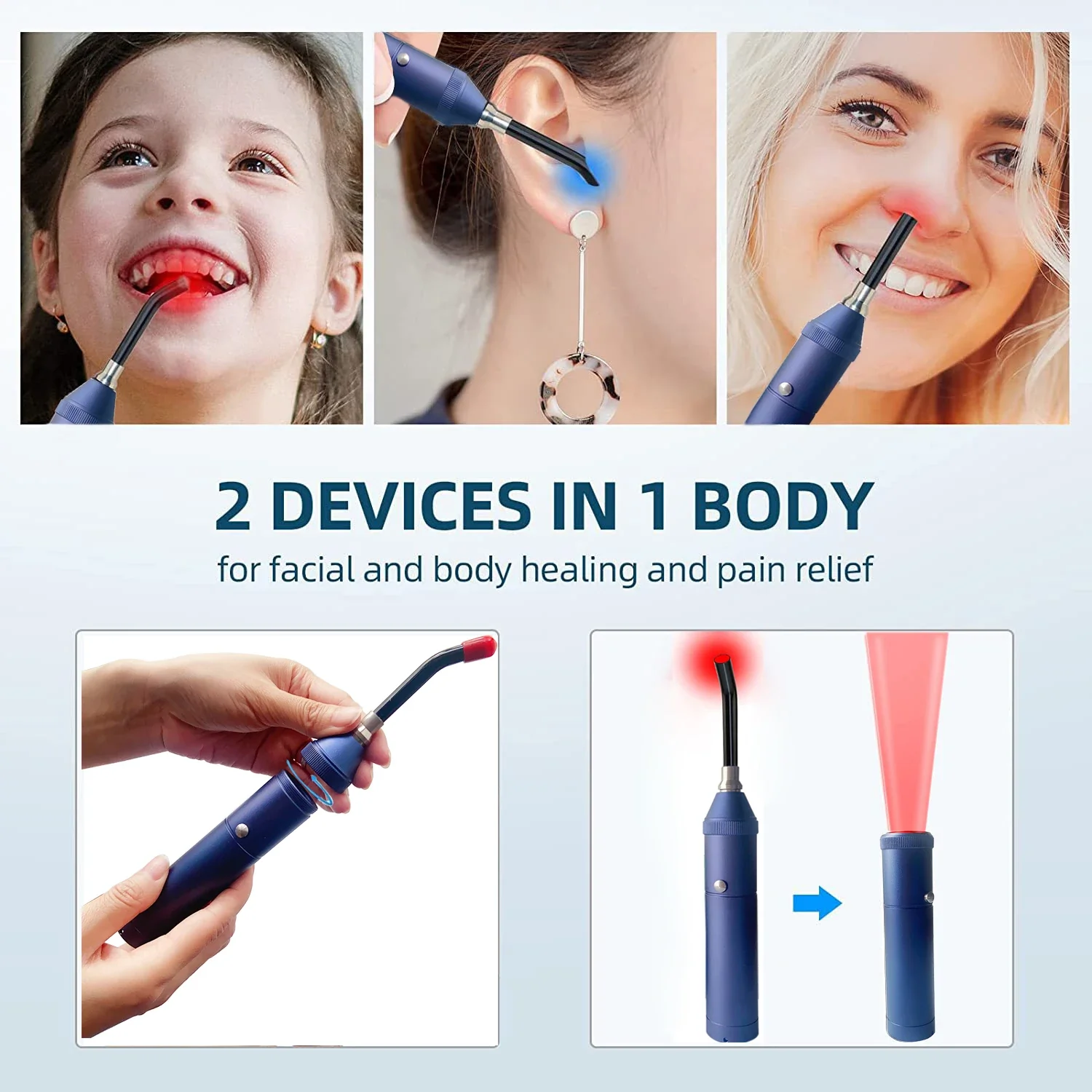 Portable Red Light Infrared Therapy Device Sore Canker Lip Therapy Handheld Removable Oral Physiotherapy Wand Health Pain Relief - Image 4