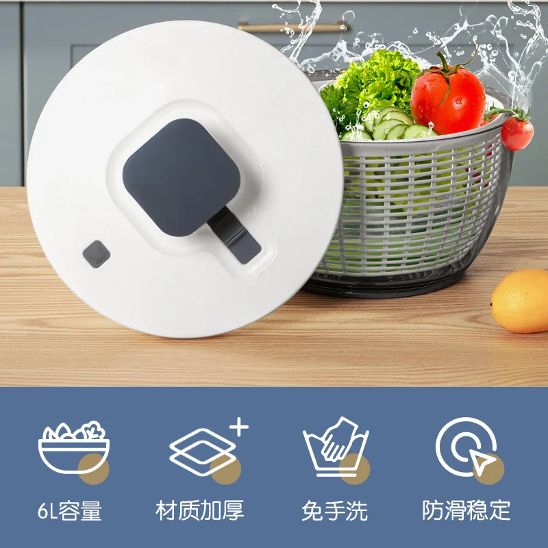 Press Vegetable Dehydrator Fruit Dryer Household Large Capacity Dehydrator Kitchen Gadgets and Accessories Drain Salad Basket - Image 6
