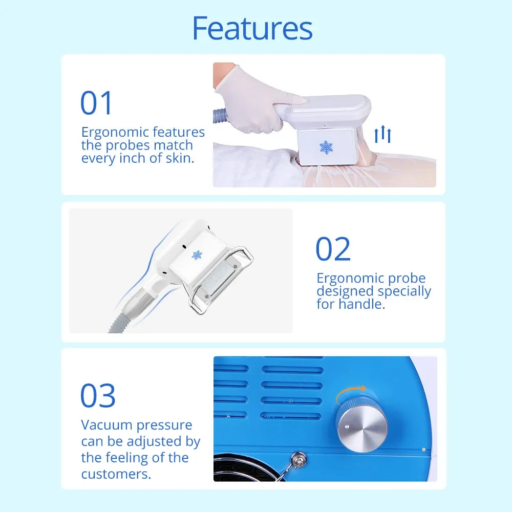 Professional Cryolipolysis Cavitation Cryotherapy Fat Freezing Machine Body Slimming Weight Loss Cold Lipo Anti Cellulite Dissolve Fat Cold 2 Handles - Image 3