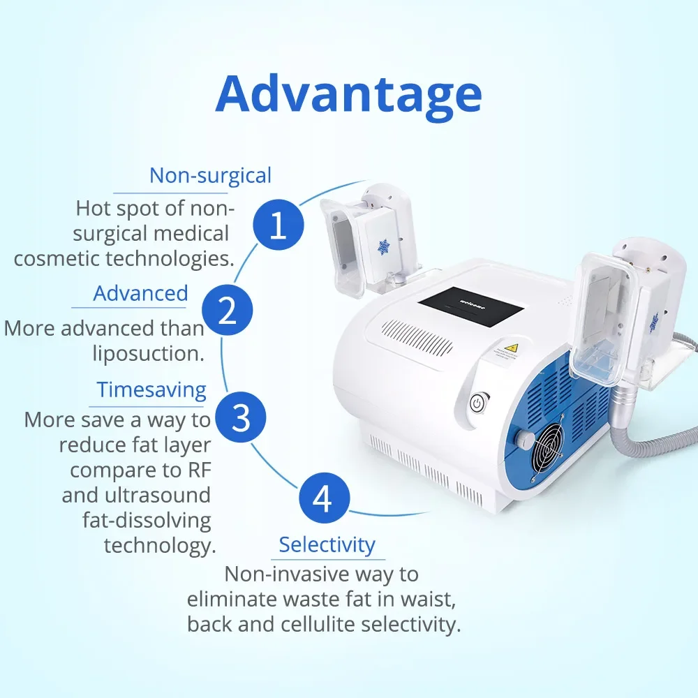 Professional Cryolipolysis Cavitation Cryotherapy Fat Freezing Machine Body Slimming Weight Loss Cold Lipo Anti Cellulite Dissolve Fat Cold 2 Handles - Image 5