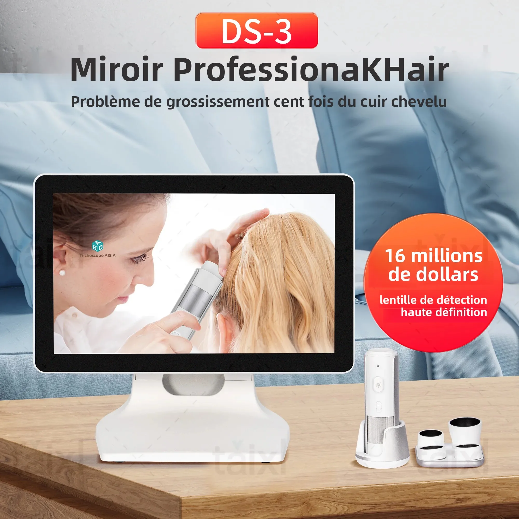 Professional Hair And Skin Scanner Intelligent 4 Probes Scalp Analyzer for Hair Analysis 10-200 Channels Salon Grade - Image 3