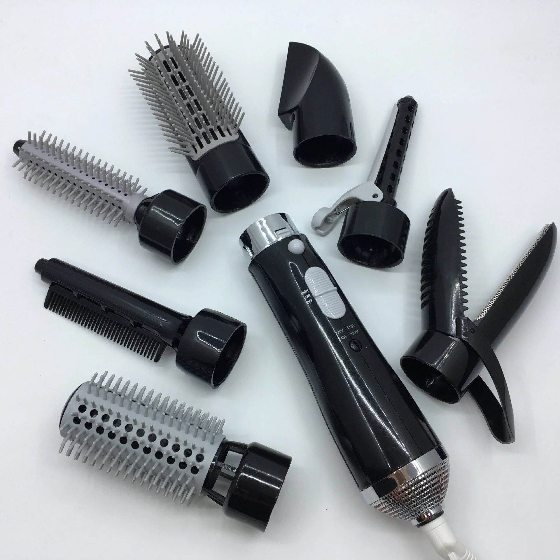 Professional Hair Dryer Styling Tools Styling Brush Comb Nozzle Curler Salon with 7 in 1 Styling Brush Comb Nozzle Curler - Image 4