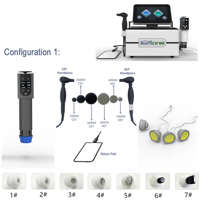 Professional Smart Tecar Therapy Pain Relief CET RET EMS Muscle Stimulation ESWT Shockwave ED Equipment - Image 7